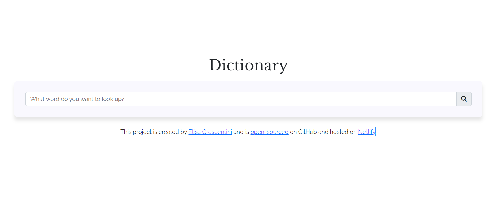 Dictionary App built in React