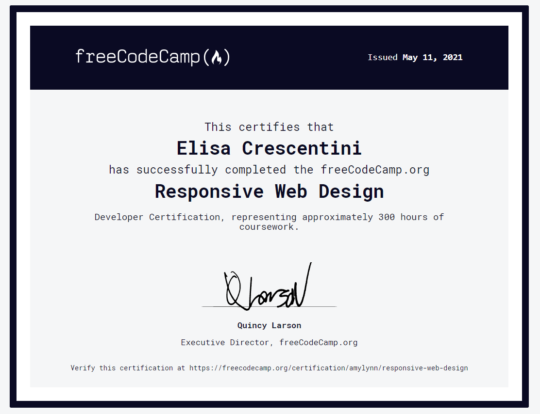 Responsive Web Design, FreeCodeCamp Certification